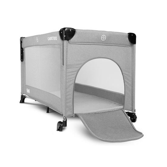 Dětská cestovní postýlka CARETERO ESTI se stahovací bočnicí grey