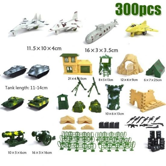 Velká sada plastových vojáčků s příslušenstvím Soldier Playset 300 kusů