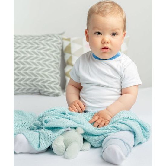 Sensillo Dětská pletená bambusová deka do kočárku 100x80 cm šedá