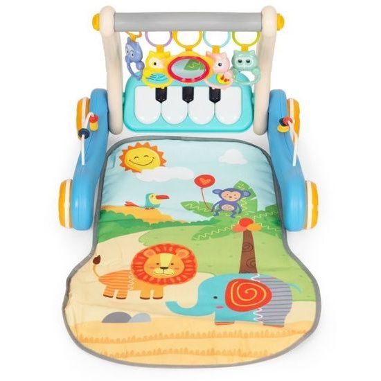 Haunger chodítko 2v1 s hrací dekou a piankem Rack Walker - modré