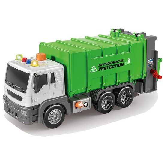 Popelářské auto pro děti se světly a zvuky City Truck 1:16 - zelené