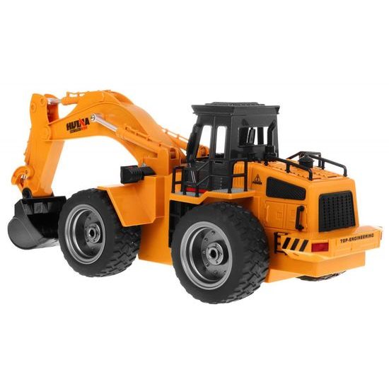 Bagr na dálkové ovládání s kovovou lžící 1:18