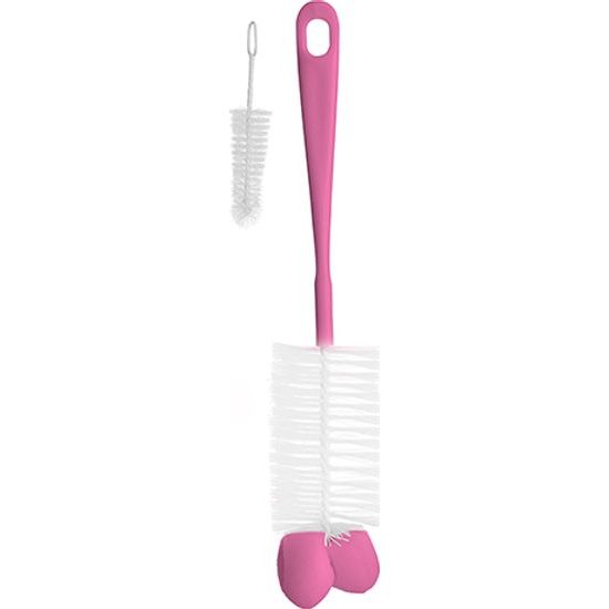 Čistící kartáč na láhve - růžový