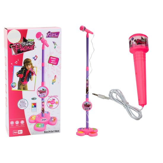 Dětský mikrofon se stojanem Kids Star růžový