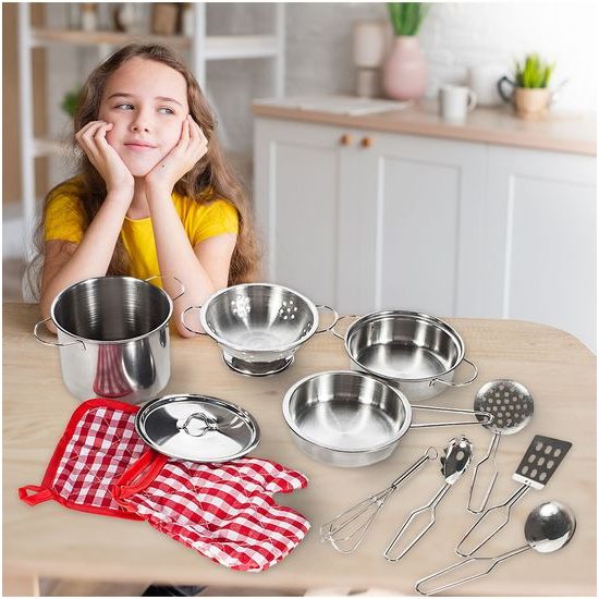 Sada dětského kovového nádobí v batůžku 12 součástí Kitchen Backpack