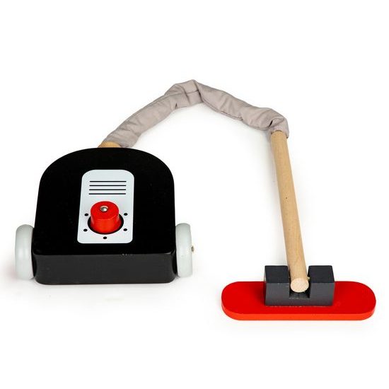 Ecotoys dřevěný úklidový vozík s vysavačem