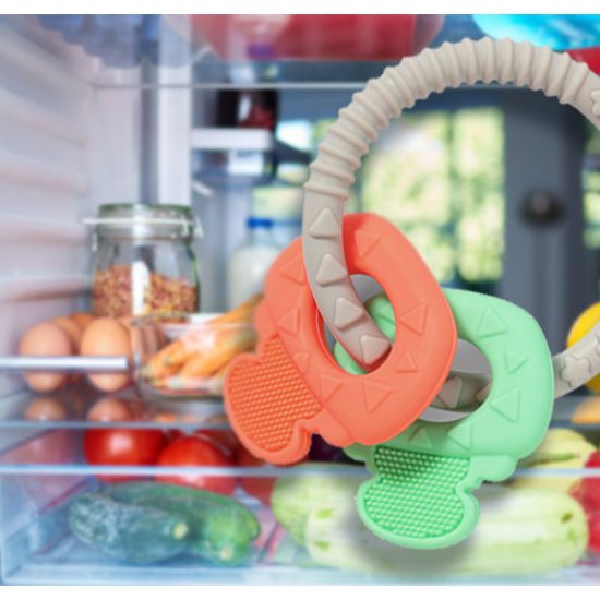 Dětské kousátko zeleno/oranžové