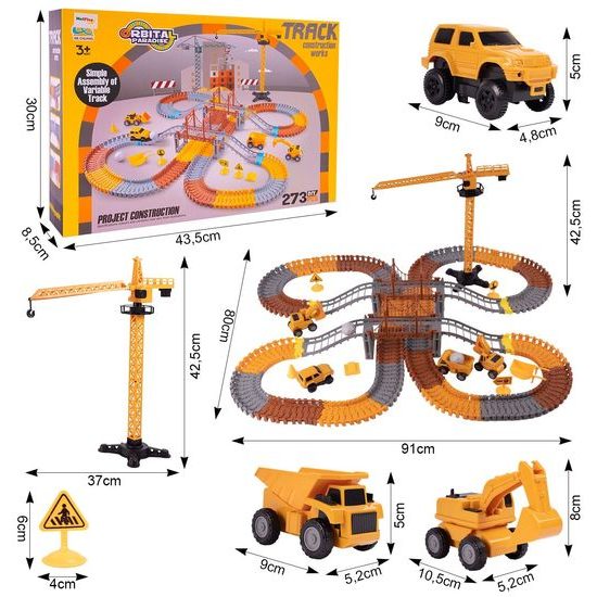 Autodráha s autíčkem na baterii a jeřábem 273 dílků City Truck