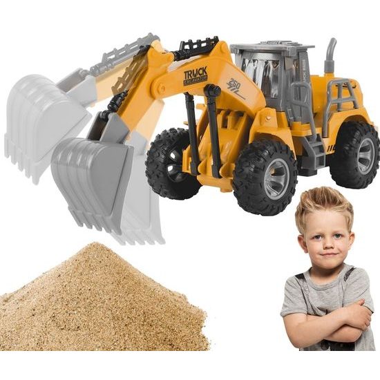 POŠKOZENÝ OBAL Bagr na dálkové ovládání Truck Excavator s pohyblivou lžící 1:36