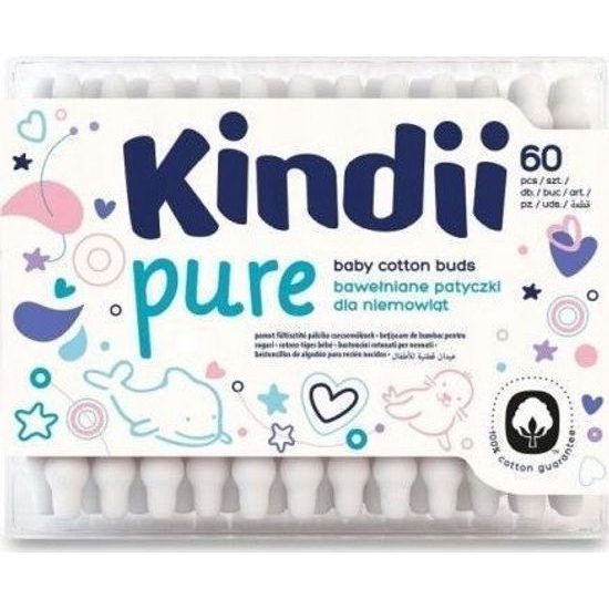 Pure vatové tyčinky pro děti 60 ks