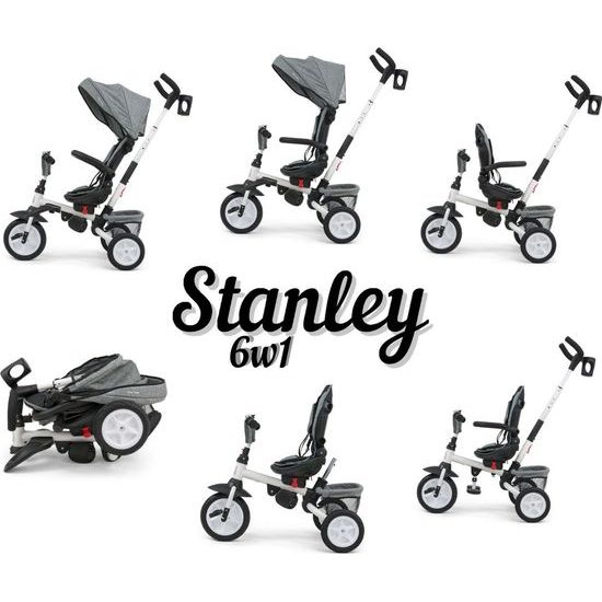 Dětská tříkolka 6v1 Milly Mally Stanley grey