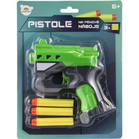 Pistole na pěnové + 3ks nábojů - mix 2 barvy