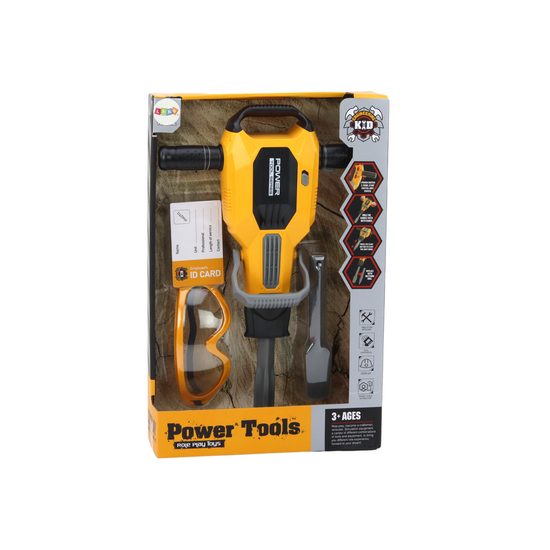 Dětské sbíjecí kladivo na baterie s ochrannými brýlemi Power Tools