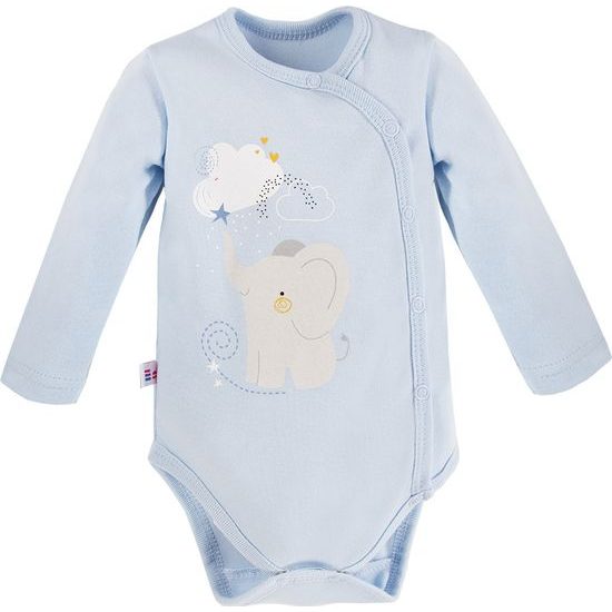 EEVI Kojenecké body s dlouhým rukávem Mellow modrá 68 (4-6m)