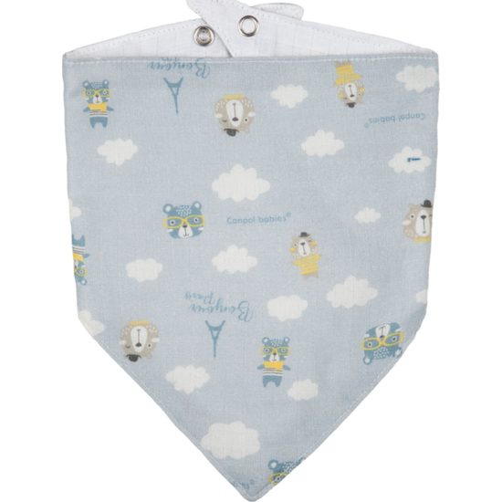 CANPOL babies Mušelínový slintáček BONJOUR PARIS 2 ks modrý