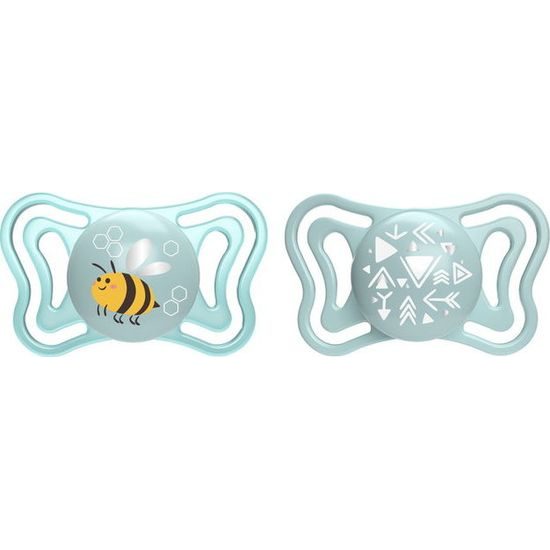 Silikonový dudlík Physio Light 2m, 2ks modrý