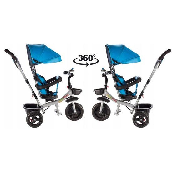SMONTOVÁNO dětská tříkolka 3v1 s otočným sedadlem S360 modrá