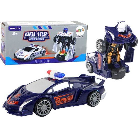 Policejní robotické auto 2v1 modré