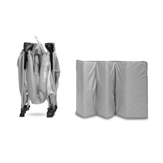 Dětská cestovní postýlka CARETERO ESTI se stahovací bočnicí grey