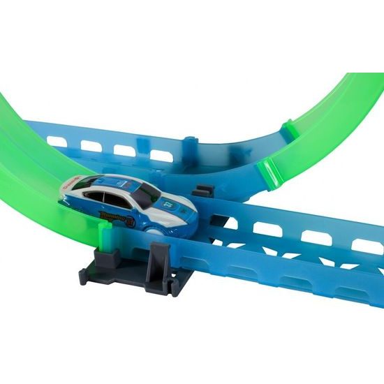 Svítící autodráha s autíčkem na baterie a dálkovým ovladačem Rapid World