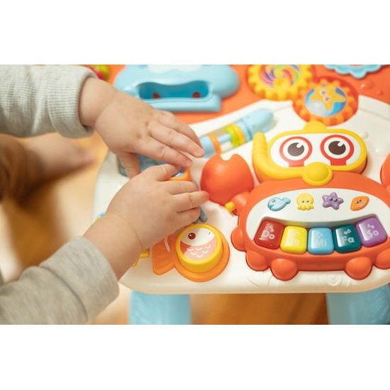 Odstrkovadlo a edukační stůl 2v1 Spark - šedá