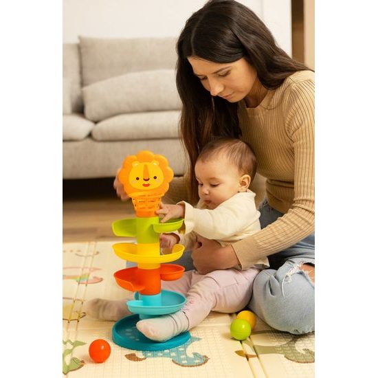 Edukační hračka - basketbalový tobogán se lvem