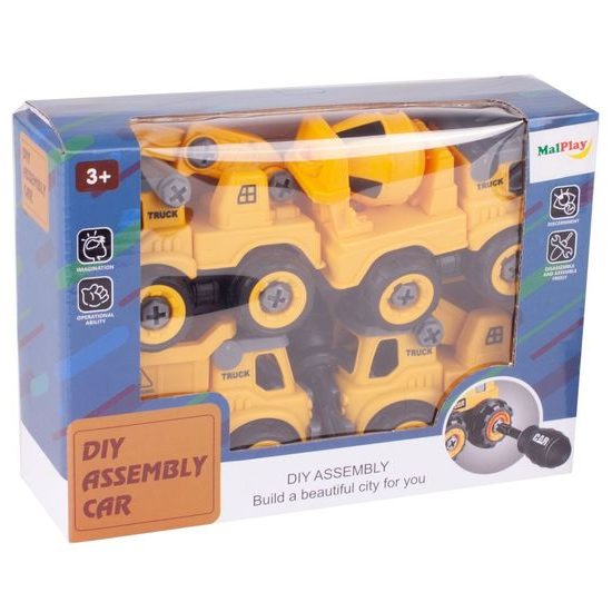 Sestava 4 šroubovacích autíček DIY Cars