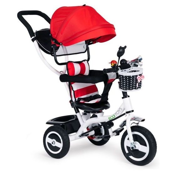 Ecotoys dětská tříkolka s otočným sedadlem Trike 2v1 červená