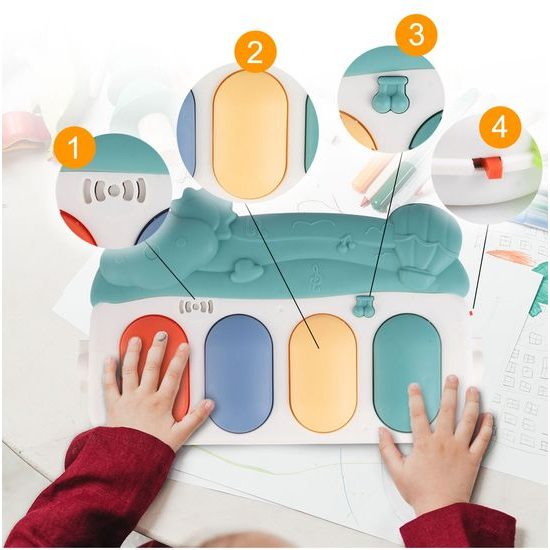 Dětská hrací deka s piankem Pedal Piano - modrá