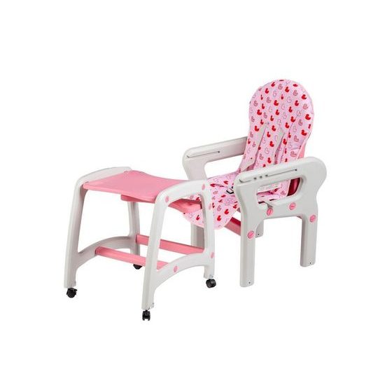 Ecotoys jídelní židlička 3v1 růžová