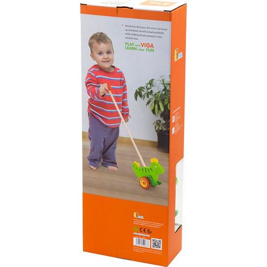 Dřevěná jezdící hračka Viga dinosaurus