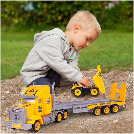 Šroubovací nákladní auto se stavebními stroji Engineering Team