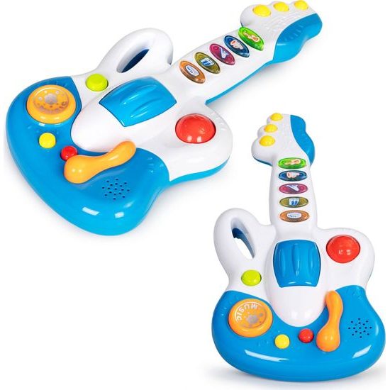 Haunger interaktivní svítící kytara Dynamic Guitar modrá