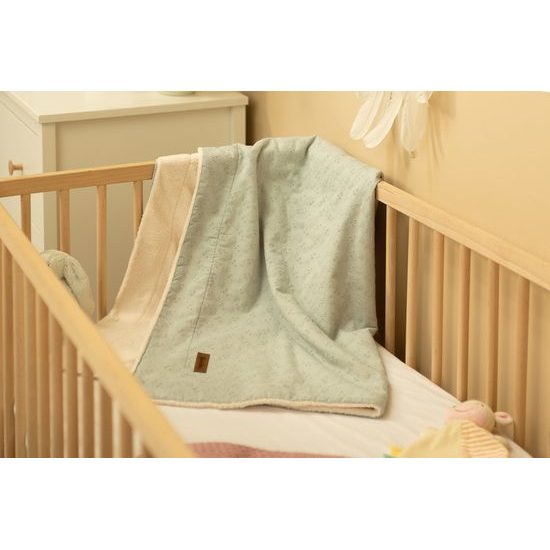 Dětská vyšívaná deka 80X100, světlé mátová