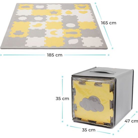 Kinderkraft Pěnové podložka puzzle Luno 30ks Shapes Yellow