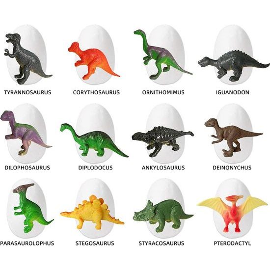 Archeologická sada 12 velkých vajíček + karty se světem dinosaurů