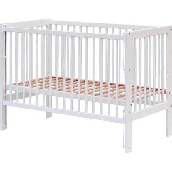 Postýlka se stahovacím bokem Scarlett Perta - buk - bílá 120 x 60 cm