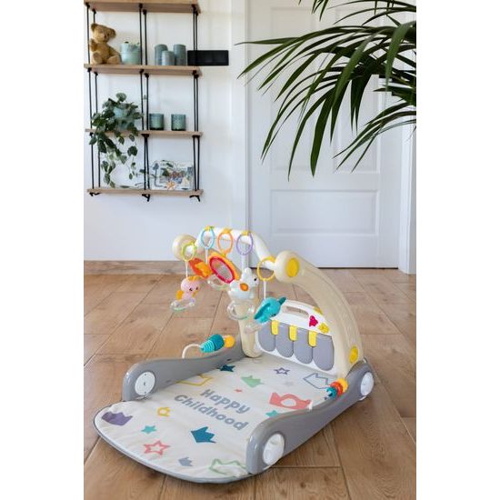 Haunger chodítko 2v1 s hrací dekou a piankem Happy Childhood