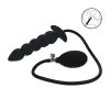 LEVELZ Beaded Inflatable Silicone Anal Plug Black