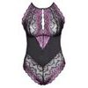 Cottelli Plus Size - floral body black-purple