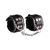 Fekete/fekete díszített bőr kézbilincs