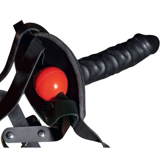 ZADO Bőr Fejhám Dildóval