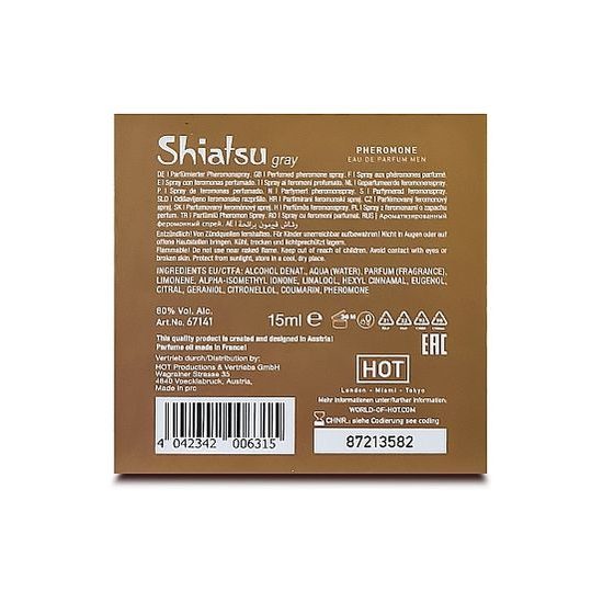 Shiatsu Pheromon Illat Férfiaknak Szürke 15ml