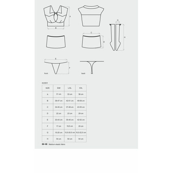 Erotikus jelmez Obsessive Student modell 46183