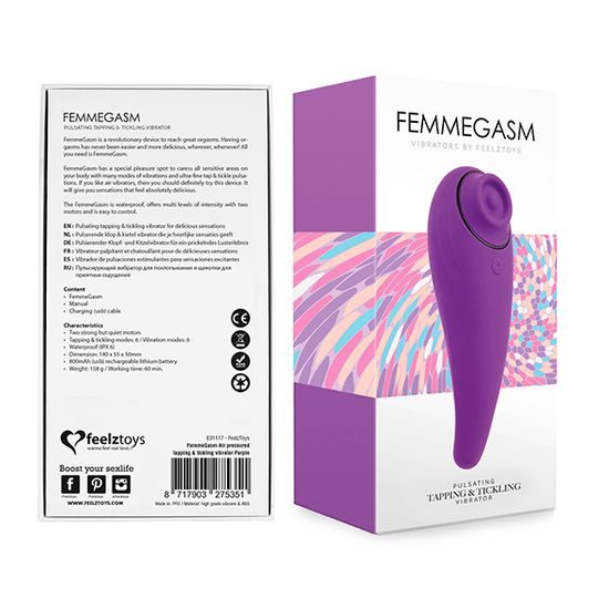 FeelzToys FemmeGasm Kopogtató és Csiklandozó Vibrátor Lila