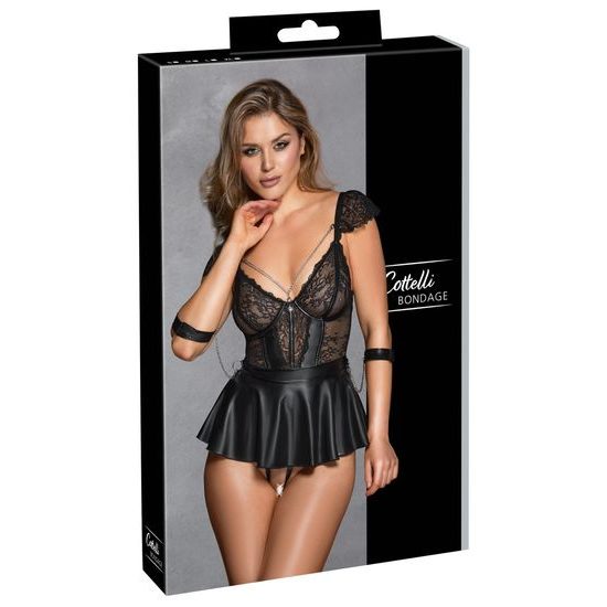 Cottelli bondage stílusú babydoll szett bilincsekkel