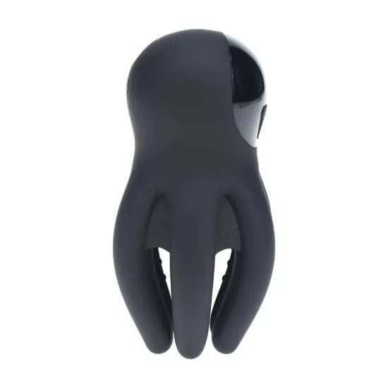 Levelz Digital Vibrating Silicone Penis Head Stimulator with Tentacles - Black