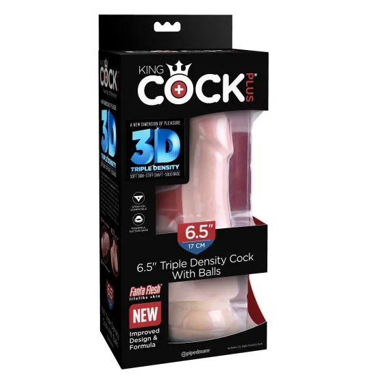 King Cock Plus 6,5" Triple Density Cock with Balls Klasické dildo