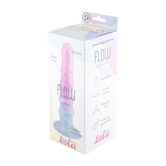 Lola Flow Unicorn szilikon dildó bordázott felülettel, 17 cm