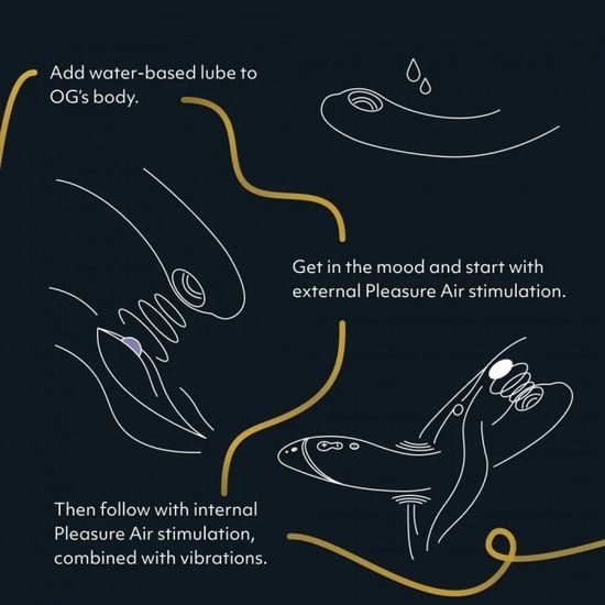 Womanizer OG 2 az 1-ben Pleasure Air G-pont vibrátor fekete